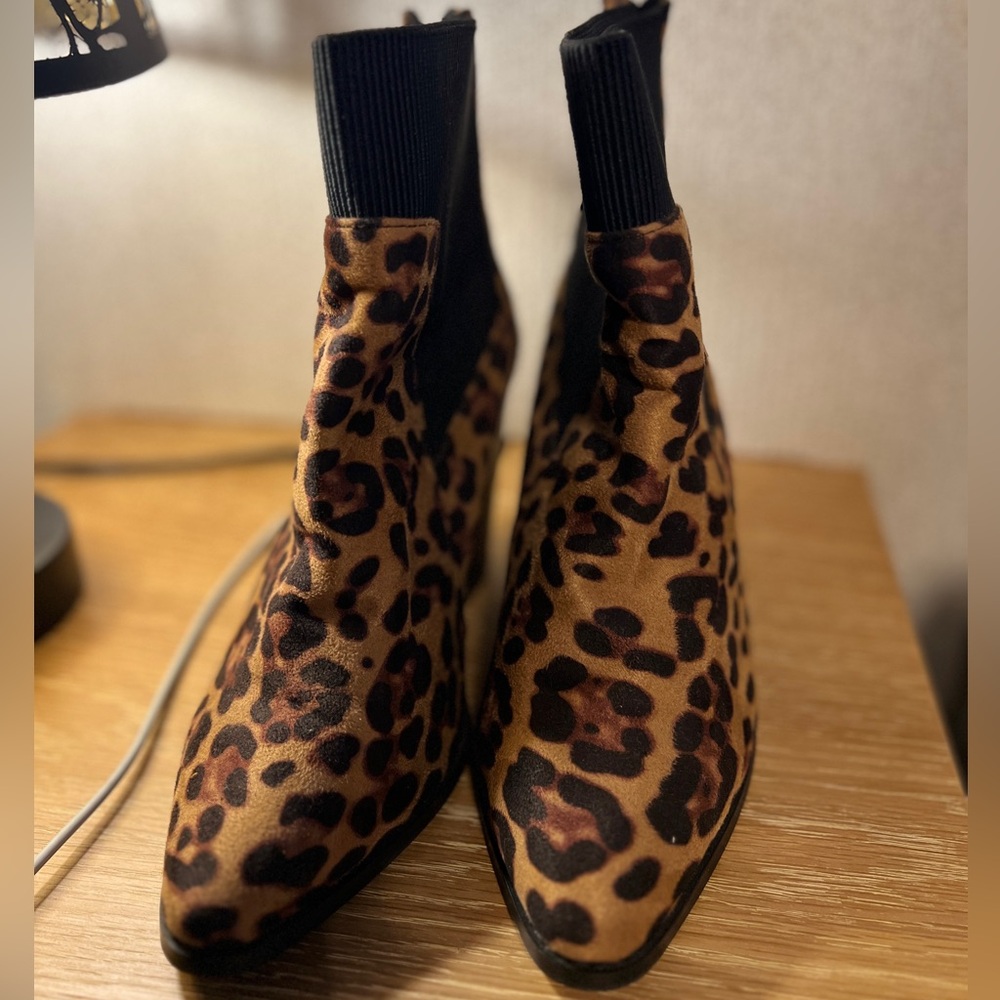 Fashion to Figure 
Leopard Print Pointed Toe Booties - Wide Width 9W